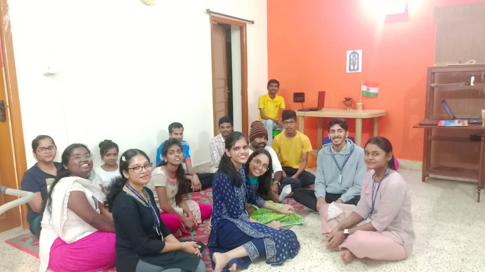 Trophy celebration with team members